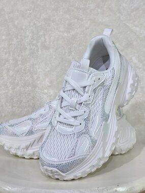 Danielle - 1.5" Platform Lace up Sneakers with Rhinestones